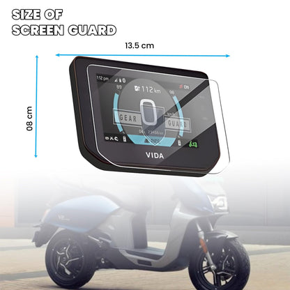 Screen Guard for Hero Vida VX2 Electric Scooter | 9H Hardness Glossy Anti-Shock Speedometer Display Protector-Transparent - Moto Genius