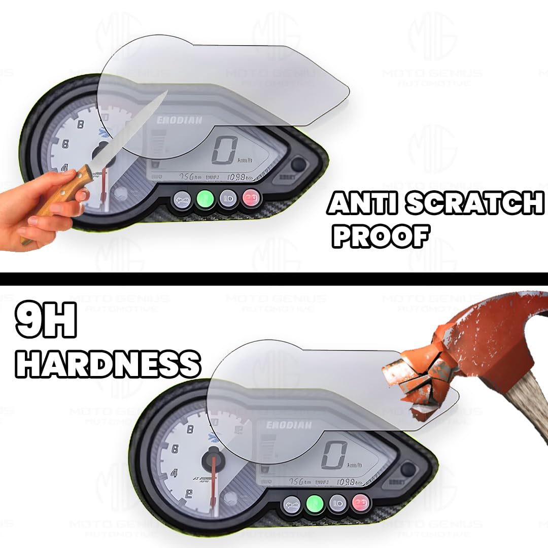 Screen Guard for Pulsar 180F Speedometer | Anti-Scratch and Dust Protection, Clear Tempered Glass Protector-Transparent - Moto Genius