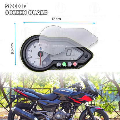 Screen Guard for Pulsar 180F Speedometer | Anti-Scratch and Dust Protection, Clear Tempered Glass Protector-Transparent - Moto Genius