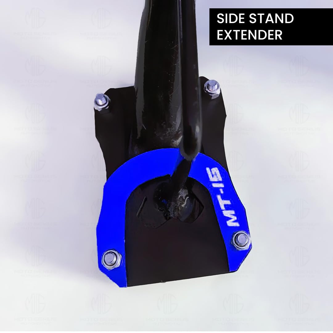 Side Stand Extender for MT 15 | Heavy Duty Parking Support and Stability Enhancer-Blue - Moto Genius