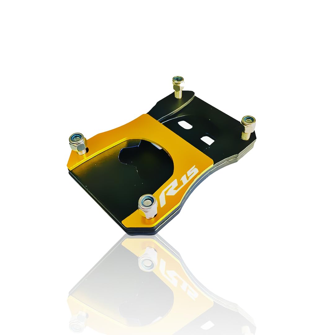 Side Stand Extender for R15 V3 | Heavy Duty Parking Support and Stability Enhancer-Yellow - Moto Genius
