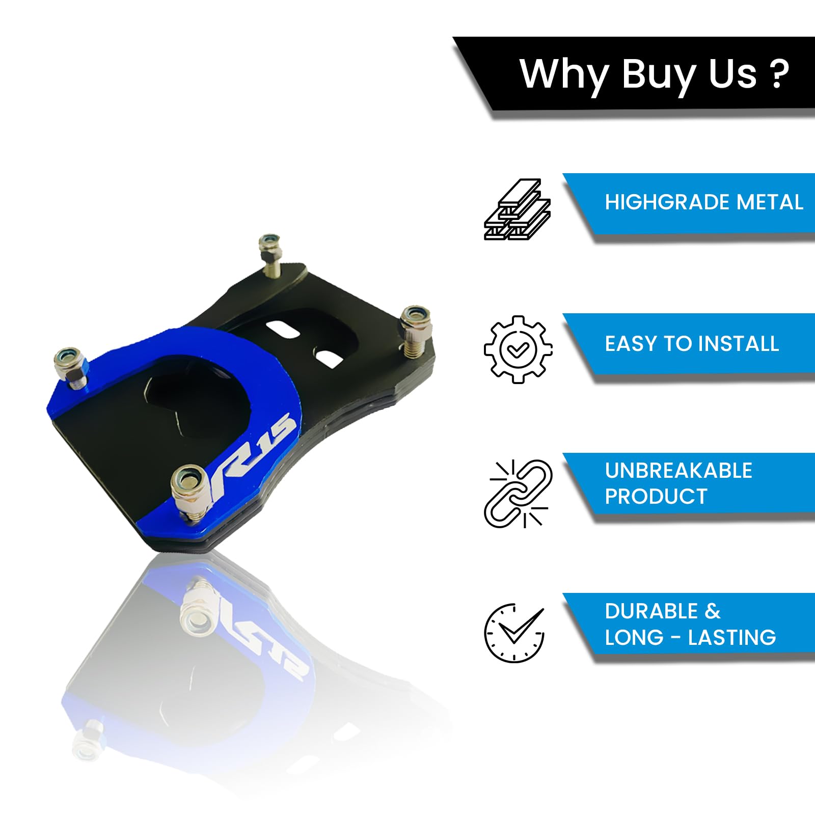 Side Stand Extender for R15 V3 | Heavy Duty Parking Support and Stability Enhancer-Blue - Moto Genius