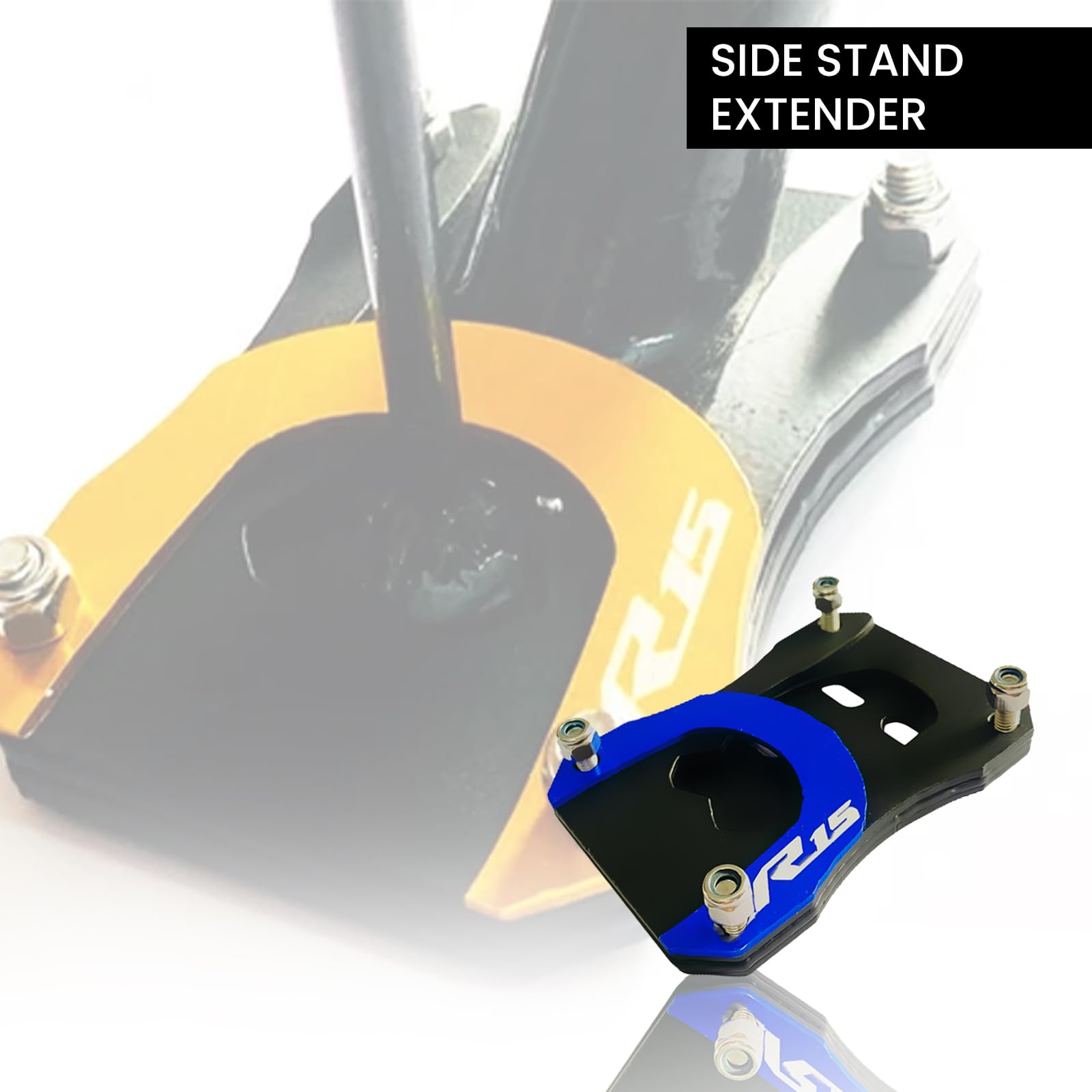 Side Stand Extender for R15 V3 | Heavy Duty Parking Support and Stability Enhancer-Blue - Moto Genius