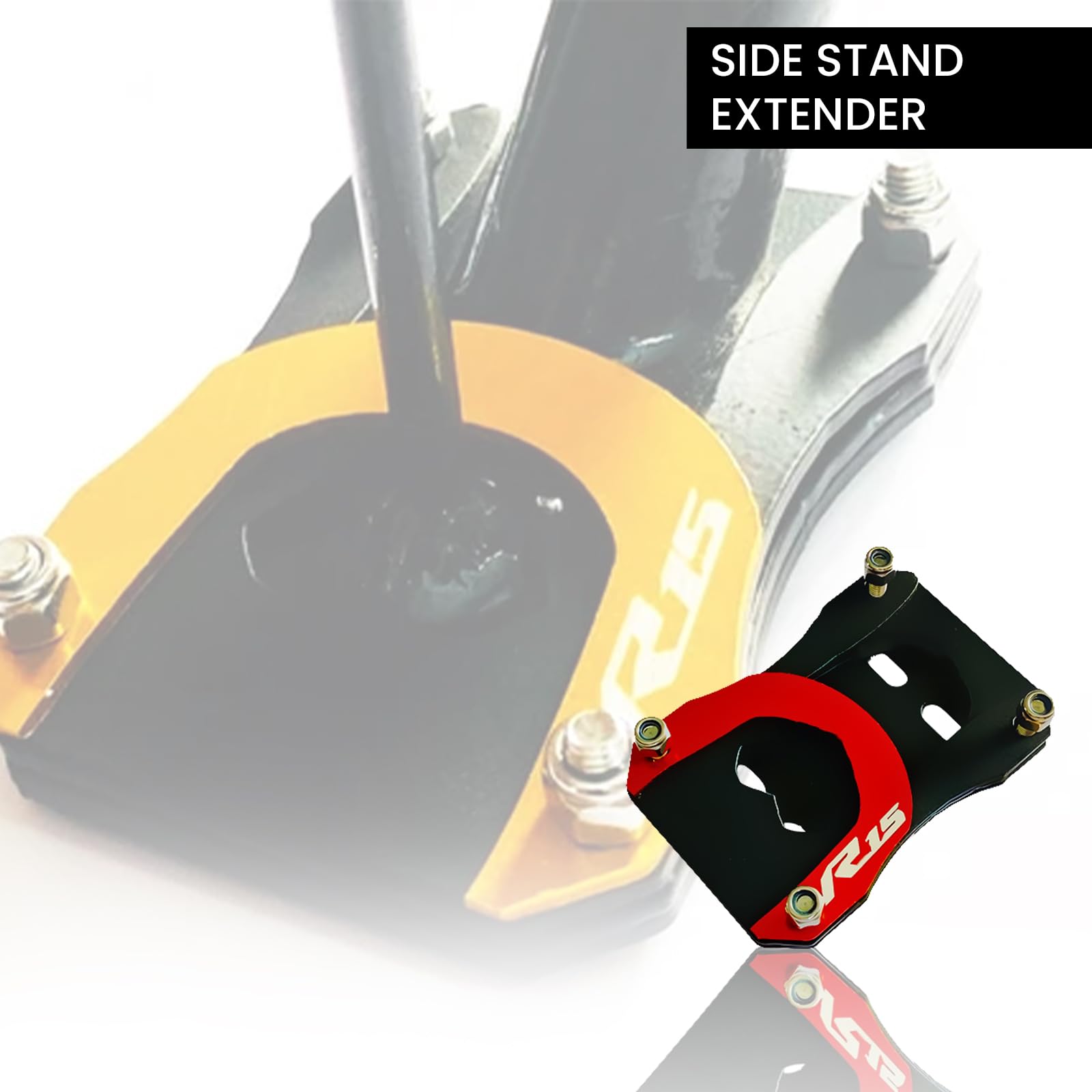 Side Stand Extender for R15 V4| Heavy Duty Parking Support and Stability Enhancer-Red - Moto Genius