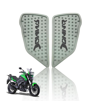 Silicone Tank Pads for Dominar Motorbike | Premium Tank Protection Pads | Anti-Slip and Scratch-Resistant Design |Stylish and Durable | Dominar 250 & 400(Pack of 2)-Silver - Moto Genius