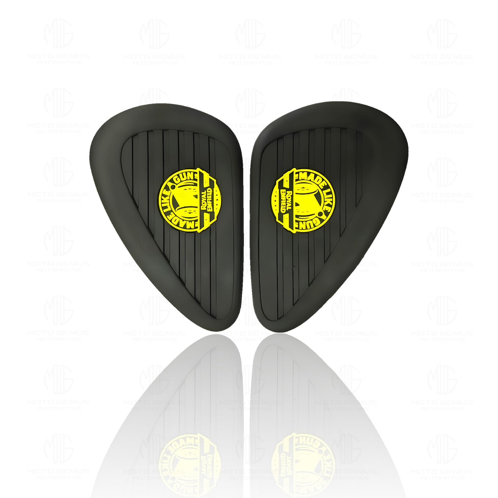 Silicone Tank Pads for Hunter | Premium Tank Protection Pads |Anti-Slip and Scratch-Resistant Design |Stylish and Durable (Pack of 2)-Black Yellow - Moto Genius