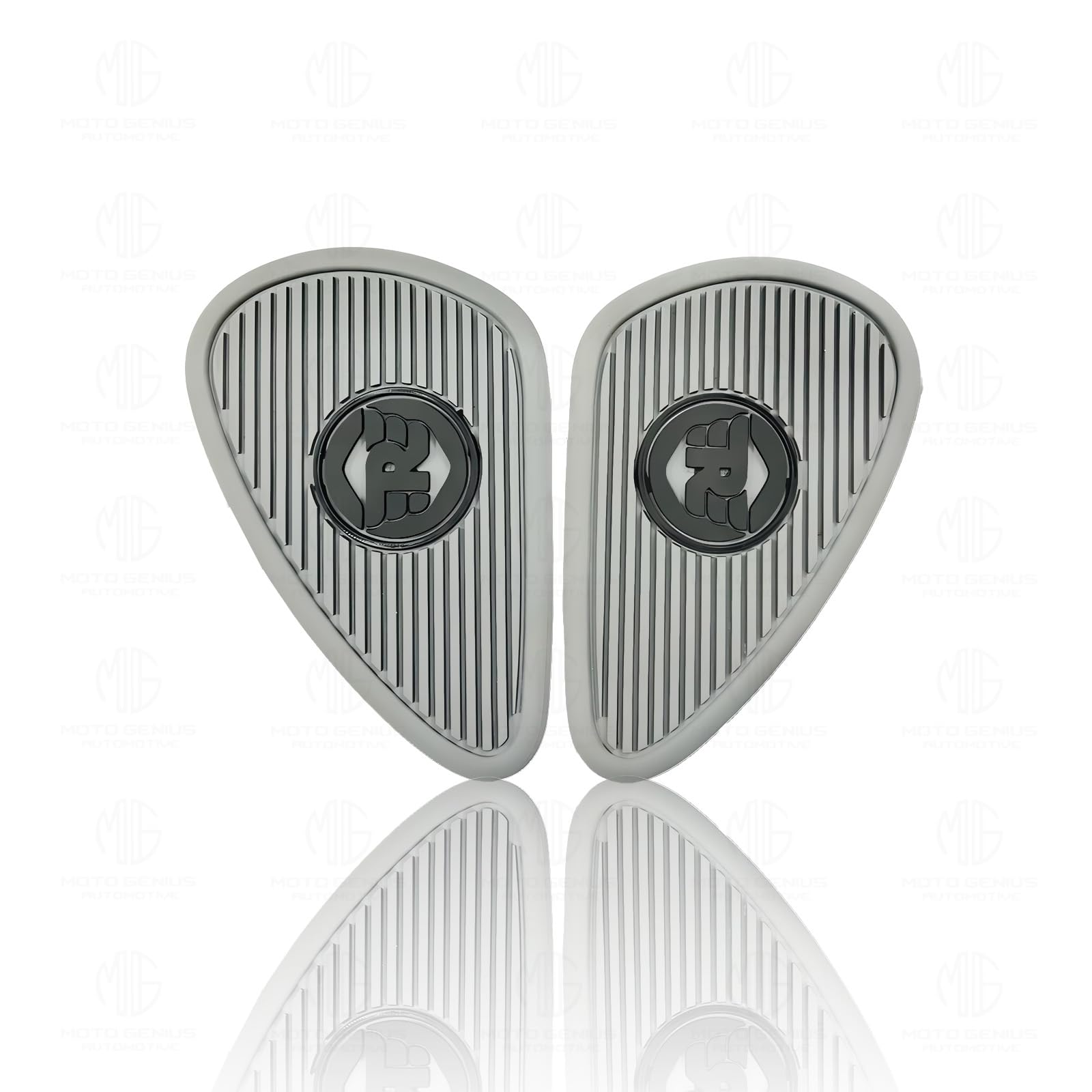 Silicone Tank Pads for Hunter | Premium Tank Protection Pads |Anti-Slip and Scratch-Resistant Design |Stylish and Durable (Pack of 2)-Grey Silver - Moto Genius