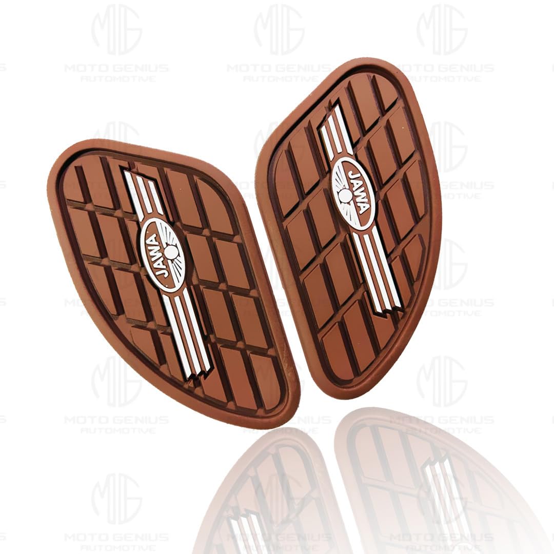 Silicone Tank Pads for JAWA All Models Motorbike | Premium Tank Protection Pads | Anti-Slip and Scratch-Resistant Design | Stylish and Durable | (Pack of 2)-Brown - Moto Genius