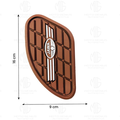 Silicone Tank Pads for JAWA All Models Motorbike | Premium Tank Protection Pads | Anti-Slip and Scratch-Resistant Design | Stylish and Durable | (Pack of 2)-Brown - Moto Genius