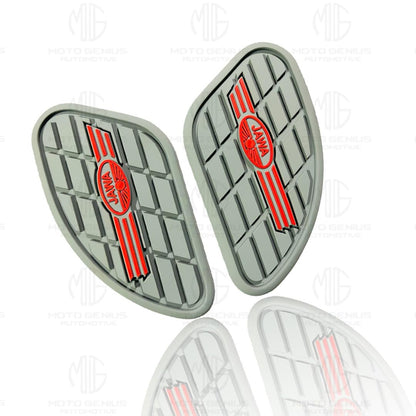 Silicone Tank Pads for JAWA All Models Motorbike | Premium Tank Protection Pads | Anti-Slip and Scratch-Resistant Design | Stylish and Durable | (Pack of 2)-Grey - Moto Genius