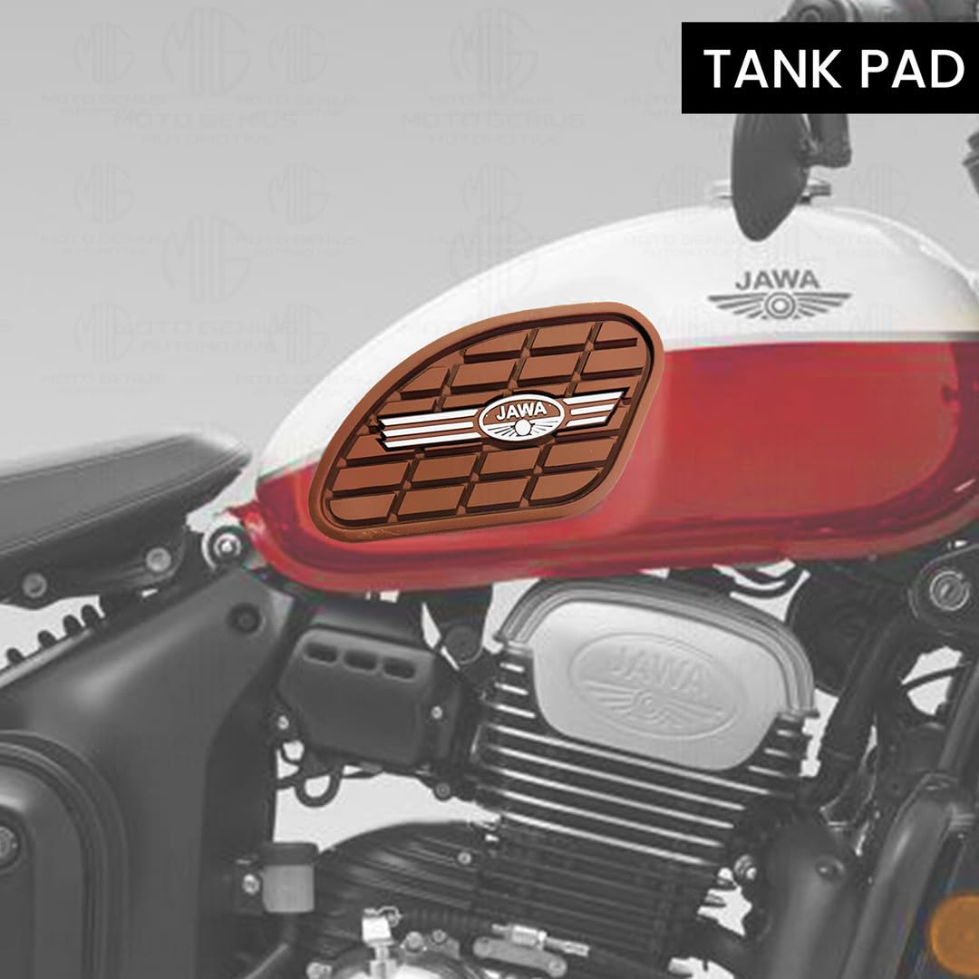 Silicone Tank Pads for JAWA All Models Motorbike | Premium Tank Protection Pads | Anti-Slip and Scratch-Resistant Design | Stylish and Durable | (Pack of 2)-Brown - Moto Genius