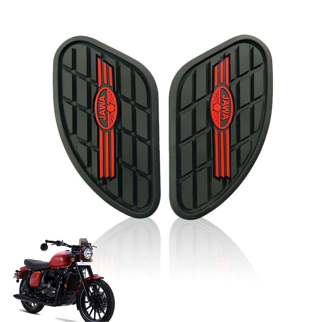 Silicone Tank Pads for JAWA All Models Motorbike | Premium Tank Protection Pads | Anti-Slip and Scratch-Resistant Design | Stylish and Durable | (Pack of 2)-Black - Moto Genius