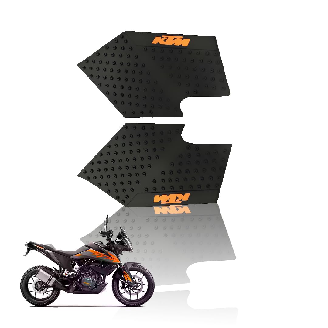 Silicone Tank Pads for KTM Adventure ( ONLY FOR GEN 1 & 2 ) Motorbikes | Premium Tank Protection Pads | Anti-Slip and Scratch-Resistant Design | Stylish and Durable | (Pack of 2)-Black - Moto Genius