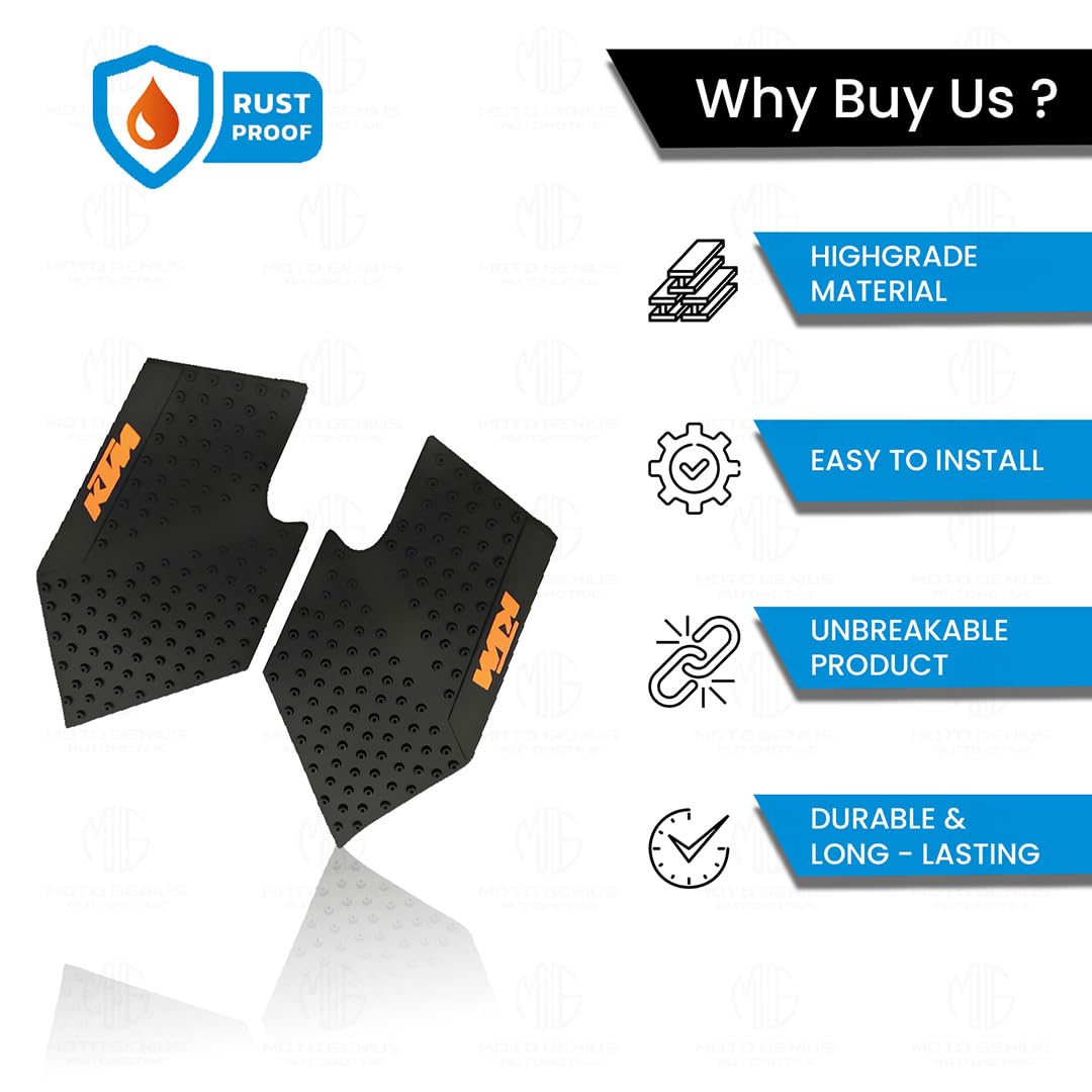 Silicone Tank Pads for KTM RC ( GEN1 & GEN2 MODELS ONLY ) All Model Bikes | Premium Tank Protection Pads | Anti-Slip and Scratch-Resistant Design |Stylish and Durable | RC 125/200/390/250 (Pack of 2)-Black - Moto Genius