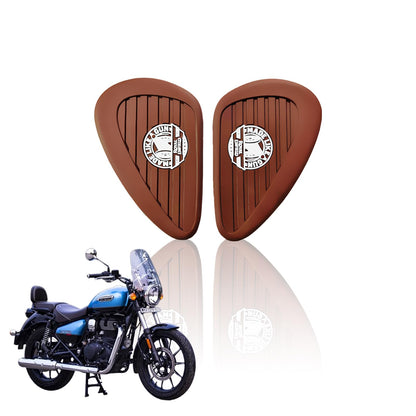 Silicone Tank Pads for Meteor 350 | Premium Tank Protection Pads |Anti-Slip and Scratch-Resistant Design |Stylish and Durable-Brown - Moto Genius
