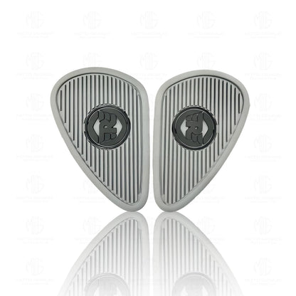 Silicone Tank Pads for Meteor 350 | Premium Tank Protection Pads |Anti-Slip and Scratch-Resistant Design |Stylish and Durable-Grey Silver - Moto Genius