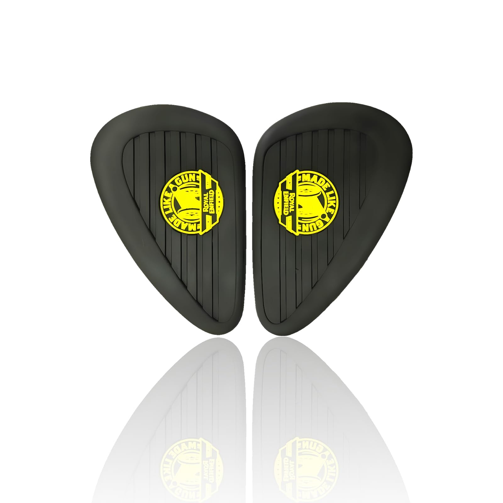 Silicone Tank Pads for Meteor 350 | Premium Tank Protection Pads |Anti-Slip and Scratch-Resistant Design |Stylish and Durable-Black Yellow - Moto Genius
