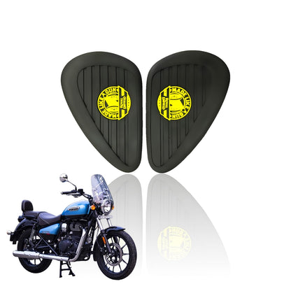 Silicone Tank Pads for Meteor 350 | Premium Tank Protection Pads |Anti-Slip and Scratch-Resistant Design |Stylish and Durable-Black Yellow - Moto Genius