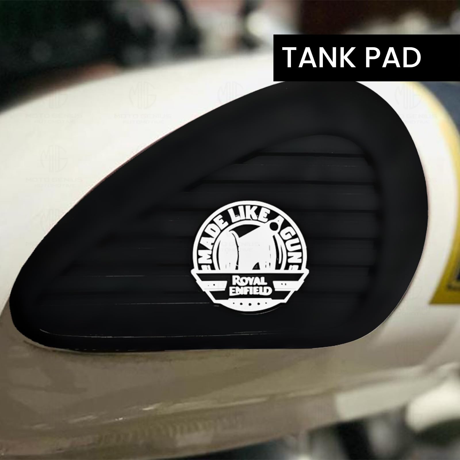Silicone Tank Pads for Meteor 350 | Premium Tank Protection Pads |Anti-Slip and Scratch-Resistant Design |Stylish and Durable-Black White - Moto Genius