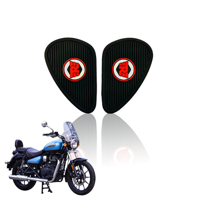 Silicone Tank Pads for Meteor 350 | Premium Tank Protection Pads |Anti-Slip and Scratch-Resistant Design |Stylish and Durable-Red Black - Moto Genius