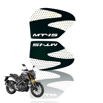 Silicone Tank Pads for MT 15 | Premium Tank Protection Pads |Anti-Slip and Scratch-Resistant Design |Stylish and Durable (Pack of 2)-White - Moto Genius