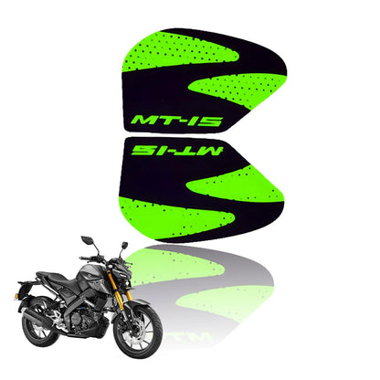 Silicone Tank Pads for MT 15 | Premium Tank Protection Pads |Anti-Slip and Scratch-Resistant Design |Stylish and Durable (Pack of 2)-Green - Moto Genius
