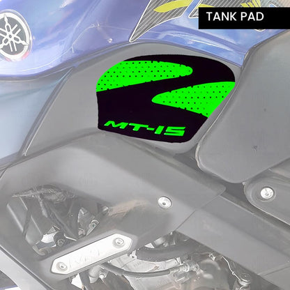 Silicone Tank Pads for MT 15 | Premium Tank Protection Pads |Anti-Slip and Scratch-Resistant Design |Stylish and Durable (Pack of 2)-Green - Moto Genius