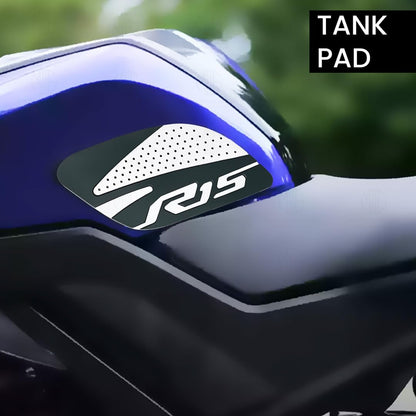 Silicone Tank Pads for R15 V3 | Premium Tank Protection Pads |Anti-Slip and Scratch-Resistant Design |Stylish and Durable (Pack of 2)-Grey White - Moto Genius