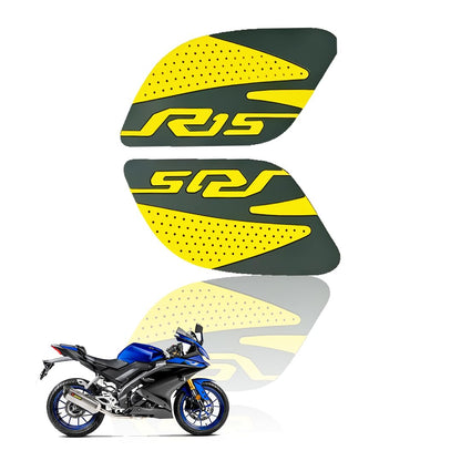 Silicone Tank Pads for R15 V3 | Premium Tank Protection Pads |Anti-Slip and Scratch-Resistant Design |Stylish and Durable (Pack of 2)-Yellow - Moto Genius