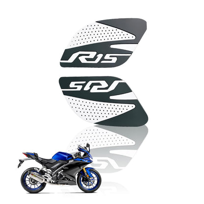 Silicone Tank Pads for R15 V3 | Premium Tank Protection Pads |Anti-Slip and Scratch-Resistant Design |Stylish and Durable (Pack of 2)-Grey White - Moto Genius