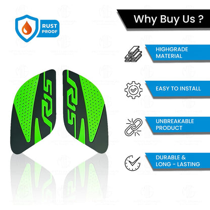 Silicone Tank Pads for R15 V3 | Premium Tank Protection Pads |Anti-Slip and Scratch-Resistant Design |Stylish and Durable (Pack of 2)-Green - Moto Genius