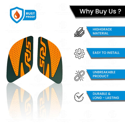 Silicone Tank Pads for R15 V3 | Premium Tank Protection Pads |Anti-Slip and Scratch-Resistant Design |Stylish and Durable (Pack of 2)-Orange - Moto Genius