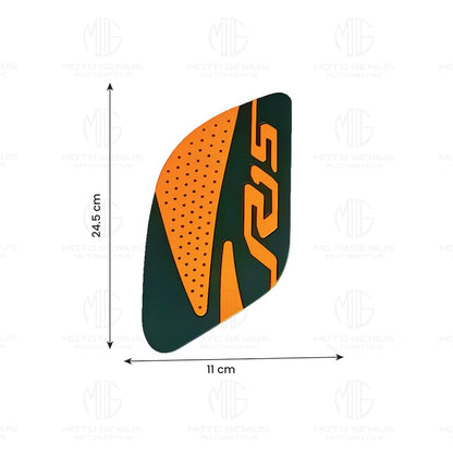 Silicone Tank Pads for R15 V3 | Premium Tank Protection Pads |Anti-Slip and Scratch-Resistant Design |Stylish and Durable (Pack of 2)-Orange - Moto Genius