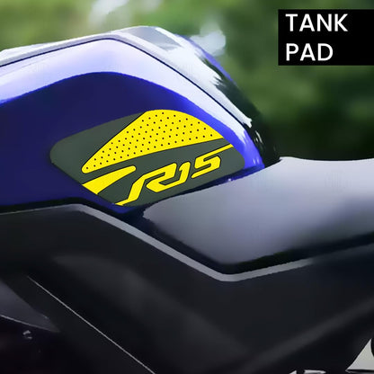 Silicone Tank Pads for R15 V3 | Premium Tank Protection Pads |Anti-Slip and Scratch-Resistant Design |Stylish and Durable (Pack of 2)-Yellow - Moto Genius