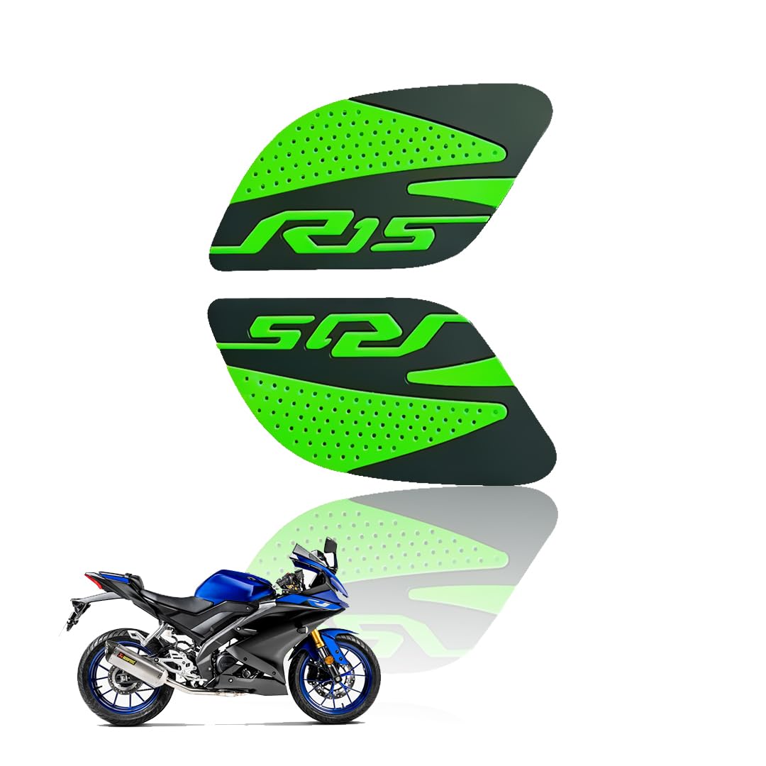 Silicone Tank Pads for R15 V3 | Premium Tank Protection Pads |Anti-Slip and Scratch-Resistant Design |Stylish and Durable (Pack of 2)-Green - Moto Genius