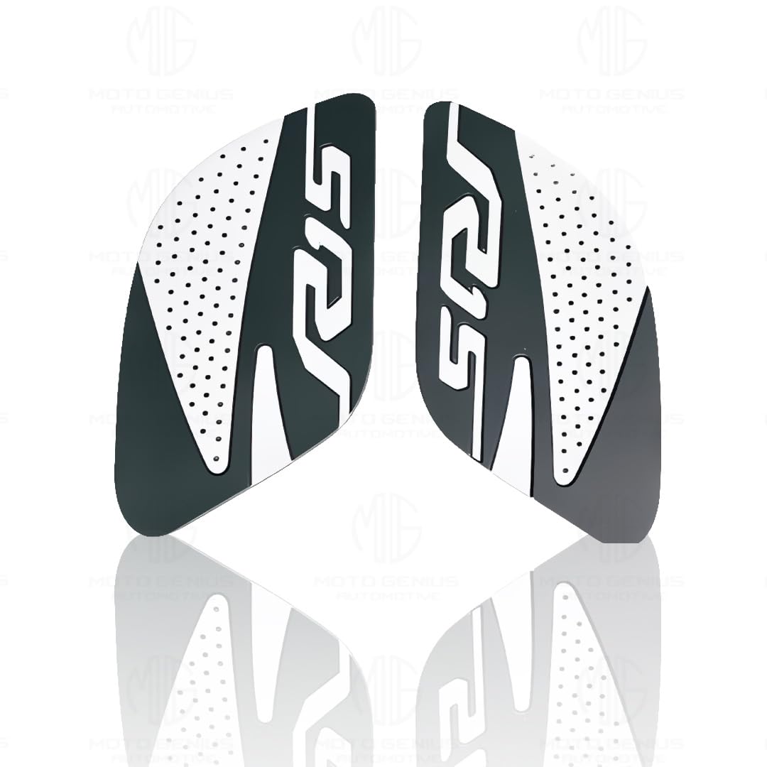 Silicone Tank Pads for R15 V3 | Premium Tank Protection Pads |Anti-Slip and Scratch-Resistant Design |Stylish and Durable (Pack of 2)-Grey White - Moto Genius