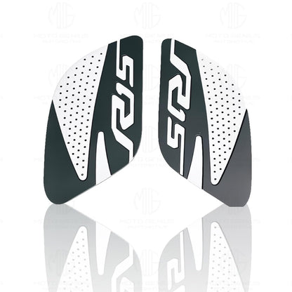 Silicone Tank Pads for R15 V3 | Premium Tank Protection Pads |Anti-Slip and Scratch-Resistant Design |Stylish and Durable (Pack of 2)-Grey White - Moto Genius