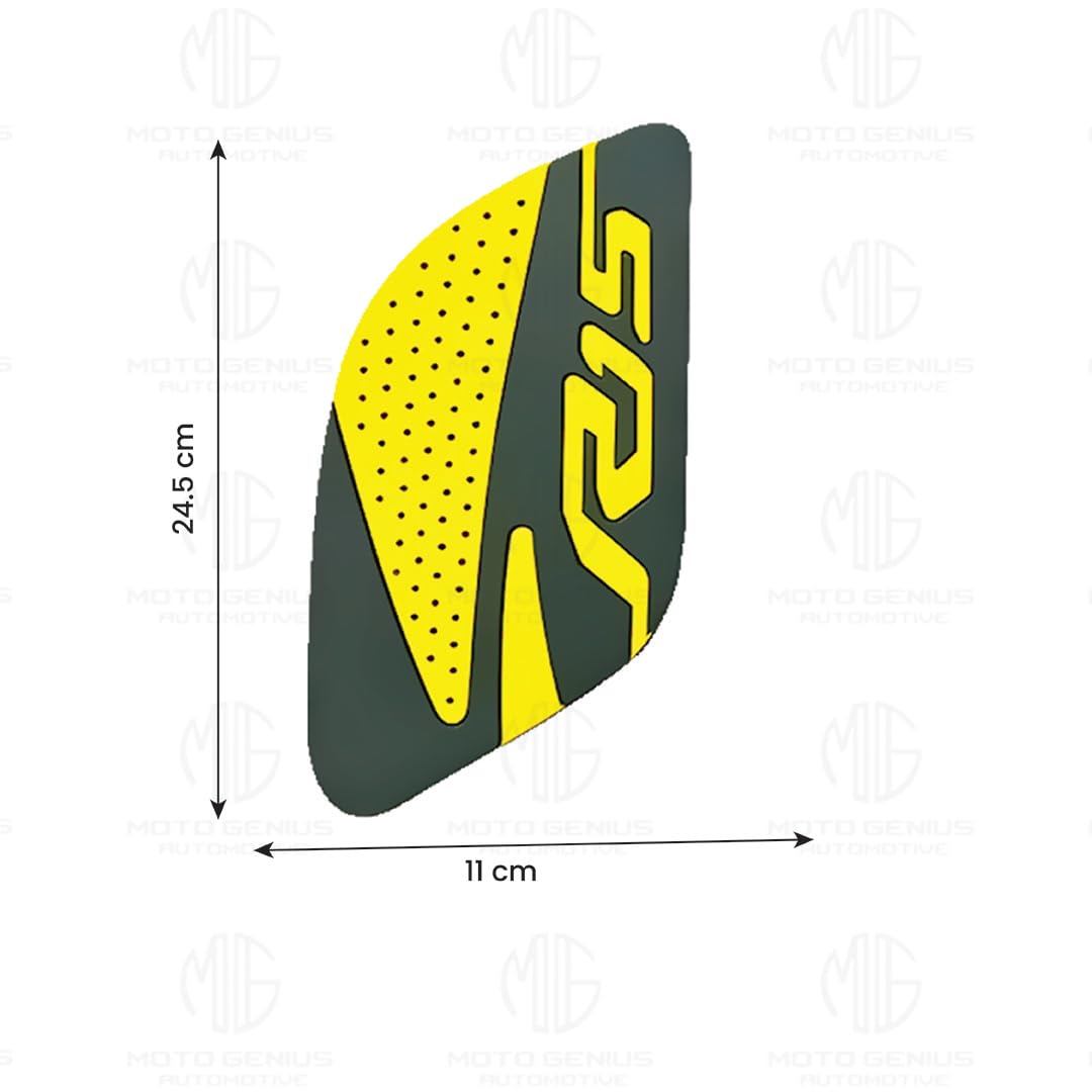Silicone Tank Pads for R15 V3 | Premium Tank Protection Pads |Anti-Slip and Scratch-Resistant Design |Stylish and Durable (Pack of 2)-Yellow - Moto Genius