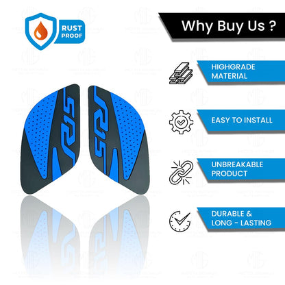 Silicone Tank Pads for R15 V3 | Premium Tank Protection Pads |Anti-Slip and Scratch-Resistant Design |Stylish and Durable (Pack of 2)-Blue - Moto Genius