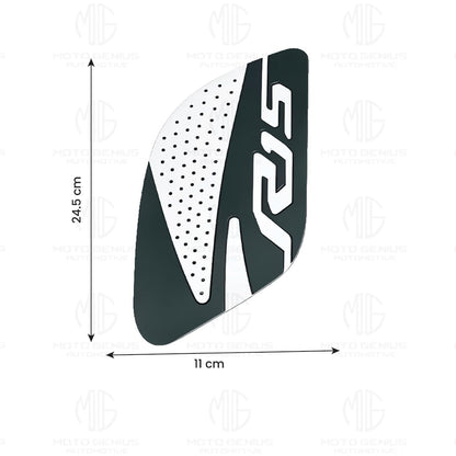 Silicone Tank Pads for R15 V3 | Premium Tank Protection Pads |Anti-Slip and Scratch-Resistant Design |Stylish and Durable (Pack of 2)-Grey White - Moto Genius