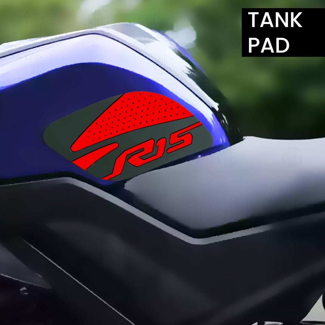 Silicone Tank Pads for R15 V3 | Premium Tank Protection Pads |Anti-Slip and Scratch-Resistant Design |Stylish and Durable (Pack of 2)-Red - Moto Genius