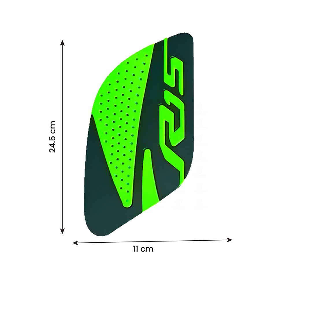 Silicone Tank Pads for R15 V3 | Premium Tank Protection Pads |Anti-Slip and Scratch-Resistant Design |Stylish and Durable (Pack of 2)-Green - Moto Genius