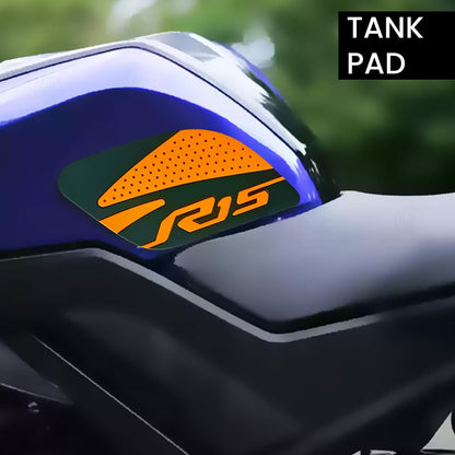 Silicone Tank Pads for R15 V3 | Premium Tank Protection Pads |Anti-Slip and Scratch-Resistant Design |Stylish and Durable (Pack of 2)-Orange - Moto Genius