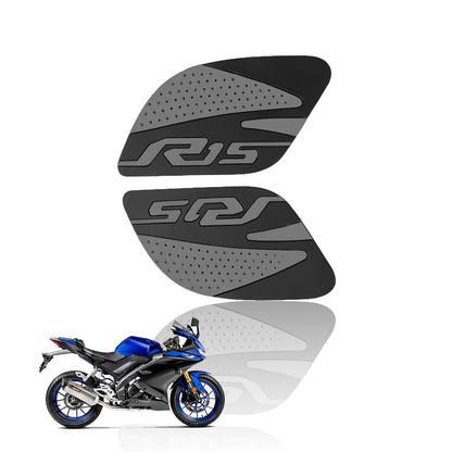 Silicone Tank Pads for R15 V3 | Premium Tank Protection Pads |Anti-Slip and Scratch-Resistant Design |Stylish and Durable (Pack of 2)-Grey+Black - Moto Genius