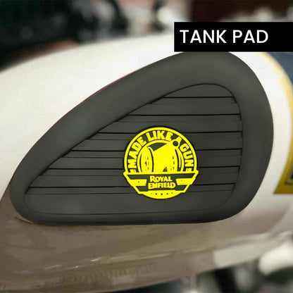 Silicone Tank Pads for RE Super Meteor 650 | Premium Tank Protection Pads |Anti-Slip and Scratch-Resistant Design |Stylish and Durable (Pack of 2)-Black Yellow - Moto Genius