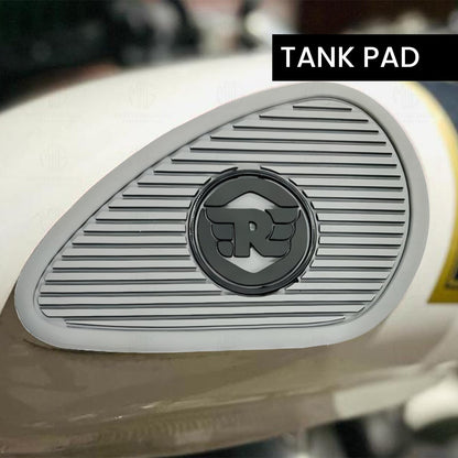 Silicone Tank Pads for RE Super Meteor 650 | Premium Tank Protection Pads |Anti-Slip and Scratch-Resistant Design |Stylish and Durable (Pack of 2)-Silver Grey - Moto Genius