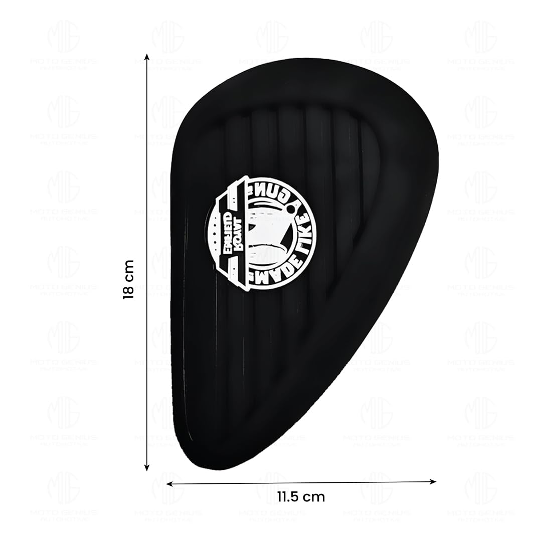 Silicone Tank Pads for RE Super Meteor 650 | Premium Tank Protection Pads |Anti-Slip and Scratch-Resistant Design |Stylish and Durable (Pack of 2)-Black White - Moto Genius