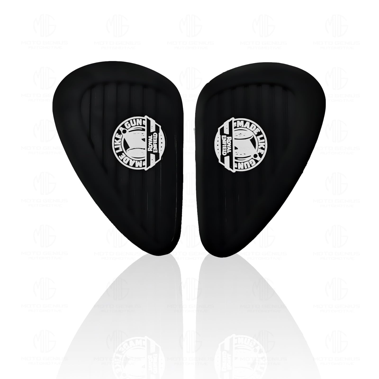 Silicone Tank Pads for Reborn Classic 350 | Premium Tank Protection Pads |Anti-Slip and Scratch-Resistant Design |Stylish and Durable (Pack of 2)-Black White - Moto Genius