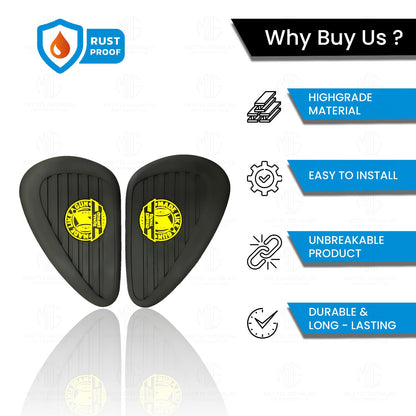 Silicone Tank Pads for Reborn Classic 350 | Premium Tank Protection Pads |Anti-Slip and Scratch-Resistant Design |Stylish and Durable (Pack of 2)-Black Yellow - Moto Genius