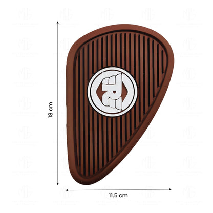 Silicone Tank Pads for Reborn Classic 350 | Premium Tank Protection Pads |Anti-Slip and Scratch-Resistant Design |Stylish and Durable (Pack of 2)-Brown White - Moto Genius